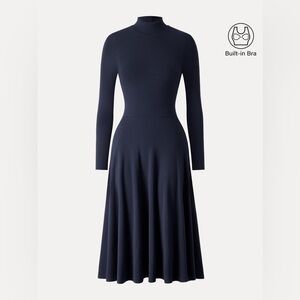 OGL ProWarm Mockneck Midi Brami Dress with Pockets in Midnight Navy size Medium